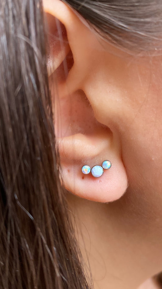 Piercing nacre blanc turquoise
